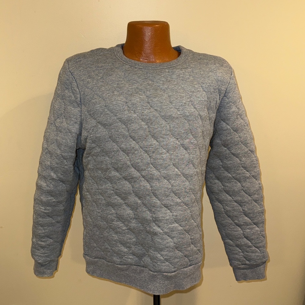 Madewell Quilted Men's Crewneck Sweatshirt Sweater Heather Gray Medium N1883